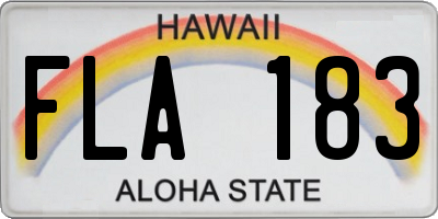 HI license plate FLA183