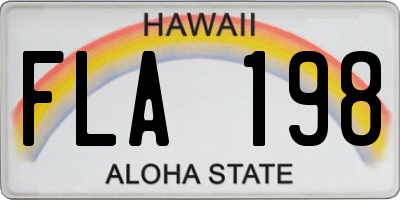 HI license plate FLA198