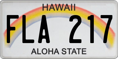 HI license plate FLA217