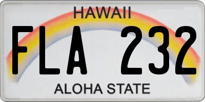 HI license plate FLA232