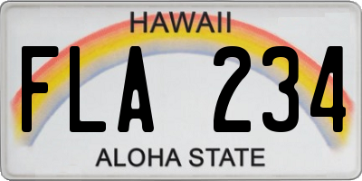 HI license plate FLA234