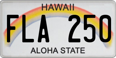 HI license plate FLA250