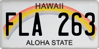 HI license plate FLA263