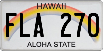 HI license plate FLA270