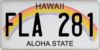 HI license plate FLA281