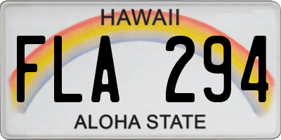 HI license plate FLA294