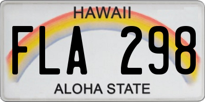 HI license plate FLA298