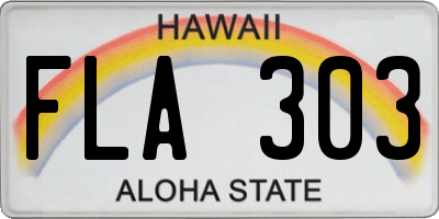 HI license plate FLA303