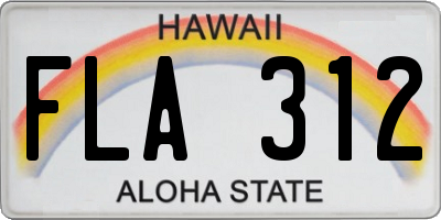 HI license plate FLA312