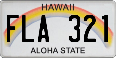 HI license plate FLA321