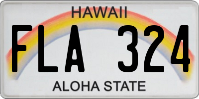 HI license plate FLA324
