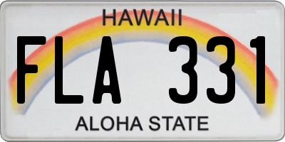 HI license plate FLA331