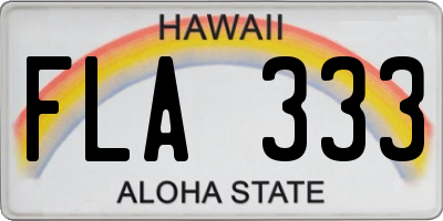 HI license plate FLA333