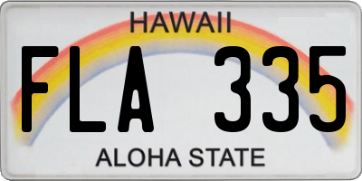 HI license plate FLA335