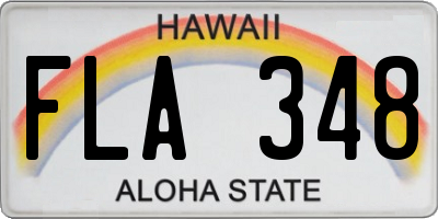 HI license plate FLA348