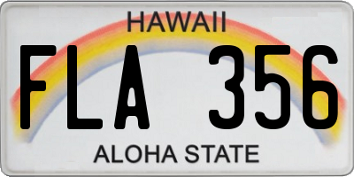 HI license plate FLA356