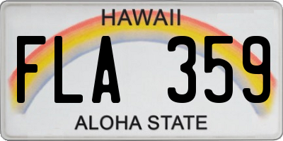 HI license plate FLA359