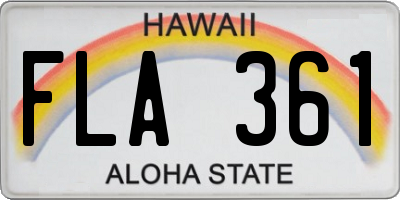 HI license plate FLA361