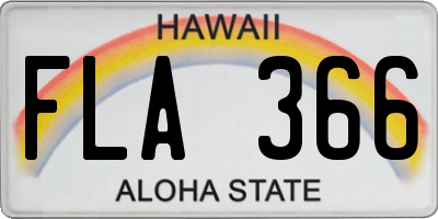 HI license plate FLA366