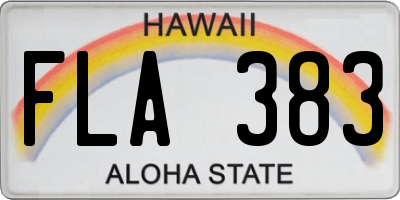 HI license plate FLA383