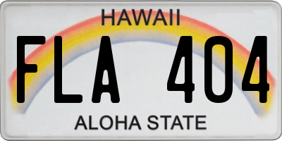 HI license plate FLA404