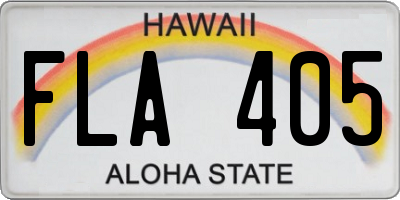 HI license plate FLA405