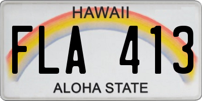 HI license plate FLA413