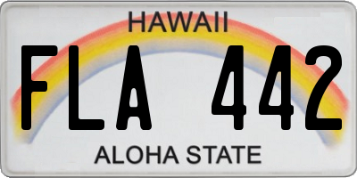 HI license plate FLA442