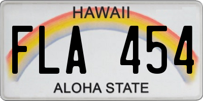 HI license plate FLA454