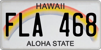 HI license plate FLA468