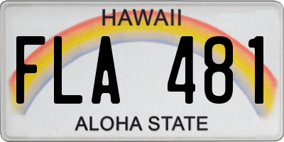 HI license plate FLA481