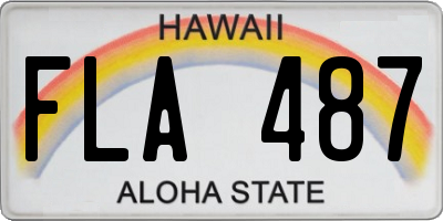 HI license plate FLA487
