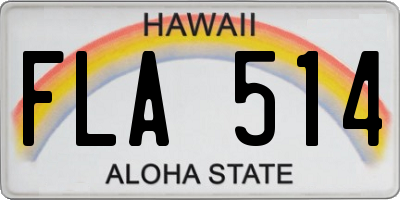 HI license plate FLA514