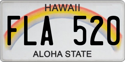 HI license plate FLA520