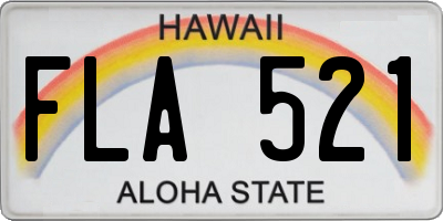 HI license plate FLA521