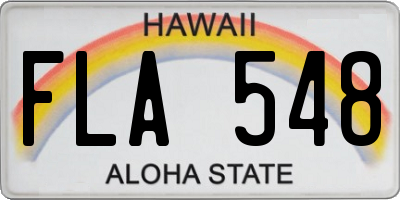 HI license plate FLA548