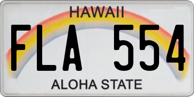HI license plate FLA554