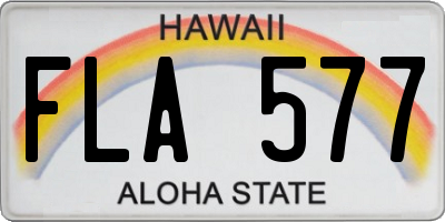 HI license plate FLA577