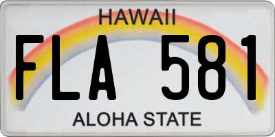 HI license plate FLA581