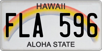 HI license plate FLA596