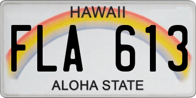 HI license plate FLA613