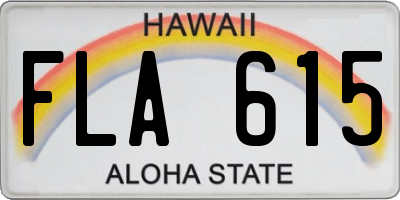 HI license plate FLA615
