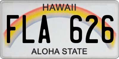 HI license plate FLA626