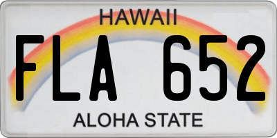 HI license plate FLA652