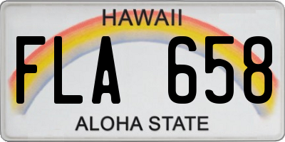 HI license plate FLA658