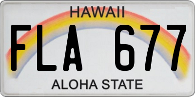 HI license plate FLA677