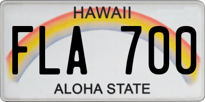 HI license plate FLA700