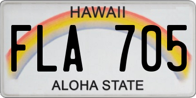 HI license plate FLA705