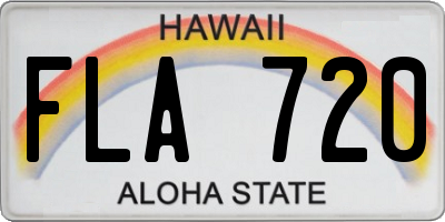 HI license plate FLA720