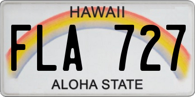HI license plate FLA727
